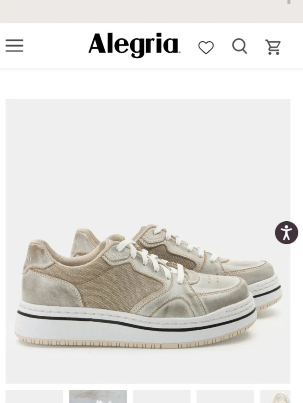 Alegria Women's Alyster platform sneakers Cream Leather Size EU 40 / US 9.5-10